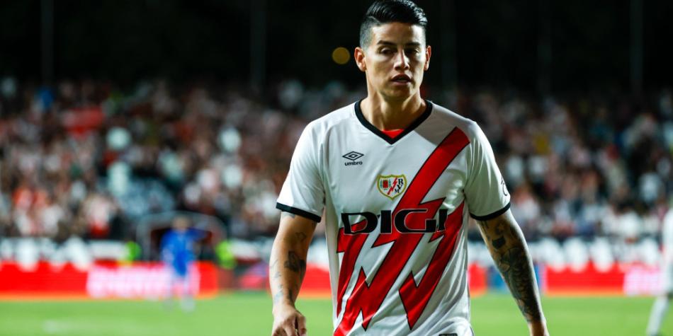 CAMISETA RAYO VALLECANO LOCAL 2024/2025 DORSAL JAMES RODRIGUEZ