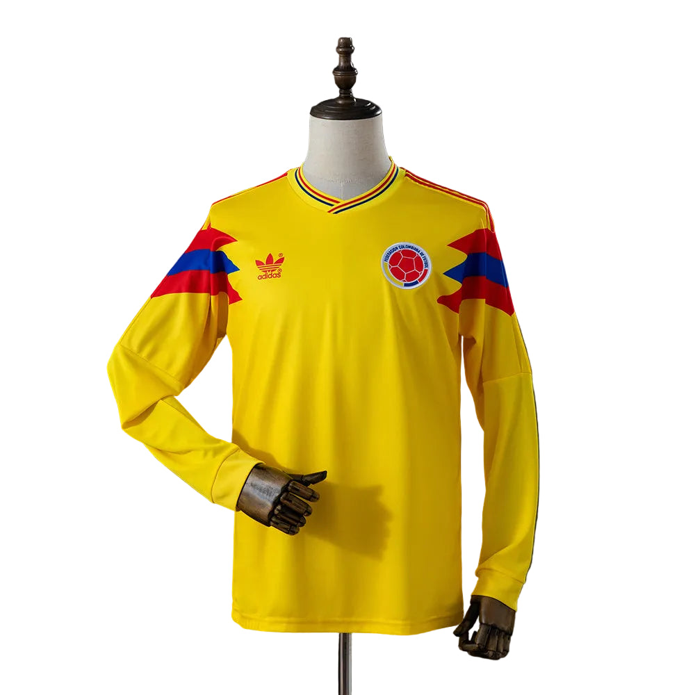 CAMISETA SELECCIÓN COLOMBIA RETRO LOCAL 1990 MANGA LARGA