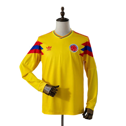 CAMISETA SELECCIÓN COLOMBIA RETRO LOCAL 1990 MANGA LARGA